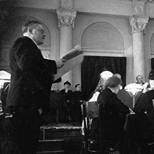 Public prosecutor vyshinski (left), judge v, v, ulrich (center), william macdonald (right), metro-vickers show trials, april 12 - 19, 1933