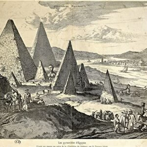 The pyramids in Egypt from the Voyage by Olfert Dapper (also known as Oliver Dapper, 1635-1689), engraving, 1670