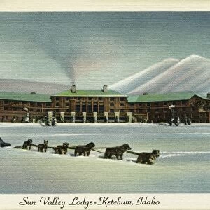 Sun Valley Lodge. ca. 1937, Ketchum, Idaho, USA, Sun Valley Lodge-Ketchum, Idaho. Sun Valley Lodge. Ketchum, Idaho. The Wests newest and finest Winter Sports Resort. Reached via Union Pacific Railroad