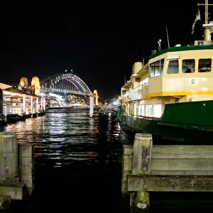 Ferryboat arriving at the Circular Quay in Sydney Harbor, Australia