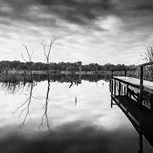 Monochrome Morning View of Mannum, South Australia