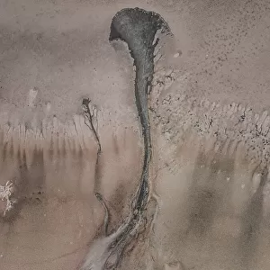 Strange pattern in a salt lake shot from a drone, South Australia, Australia