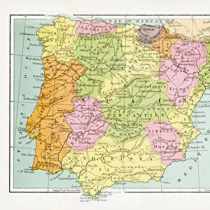 Antique Map of Spain and Portugal