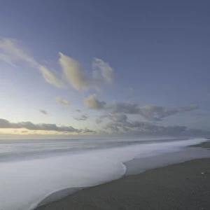 Beach and surf in evening, New Zealand