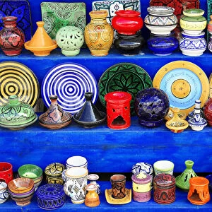 Ceramics, pottery, souvenirs, Essaouira, Morocco