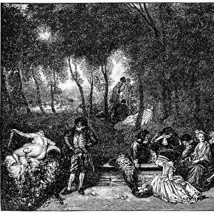 Conversation in the Open Air by Jean-Antoine Watteau (1684-1721)