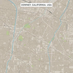 Downey California US City Street Map