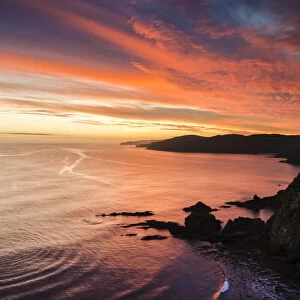 Evening mood at the Pacific coast, Nugget Point, Catlins, South Island, New Zealand