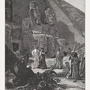 Great Temple of Abu Simbel, Egypt, wood engraving, published 1888