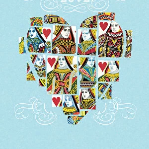 Heart made of cards