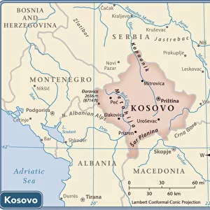 Kosovo country map