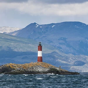 Lighthouse on Island in Beagle Channel, Ushuaia, Tierra del Fuego, Argentina