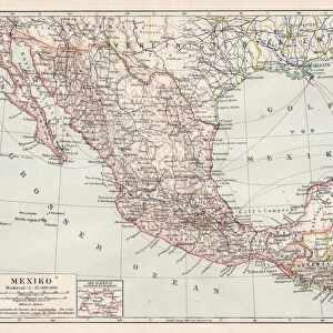 Map of Mexico and Central America 1900