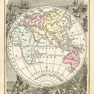 Map of Western hemisphere 1871