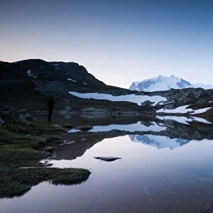 Monte rosa mountain range reflected in Riffelsee l