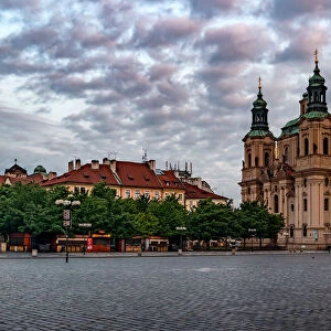 Old Town Square and St. Nicholas church, Prague, Czech Republic