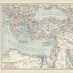 Ottoman Empire, lithograph, published in 1878