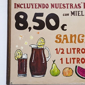 Outdoor wall advertisement for sangria, Seville, Spain