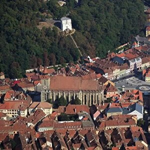 In the picture the Black Church, Biserica neagra, view of Brasov, Brasov, Transylvania, Romania