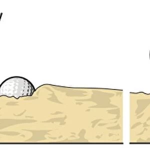 Three stage of bunker shot