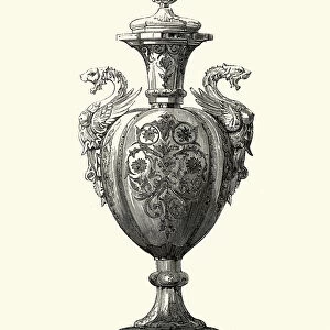 Victorian decor, Dragon vase, Sevres, 1855