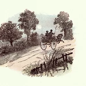 Victorian men driving a cart in the countryside