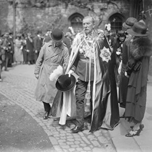 Installation service of knights held in Westminster Abbey. Sir George Paget, leaving