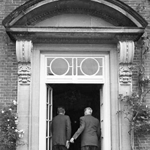 Kennedy and Macmillan entering Birch Grove, Chelwood Gate, Sussex - Macmillans home