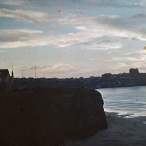Beach scene at Newquay, Cornwall. Around 1925