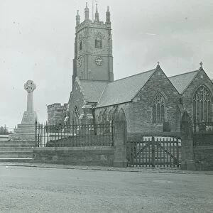 St Columb Major Church and War Memorial, Cornwall. Around 1925