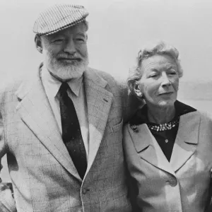 Print of Ernest Hemingway with his wife on the Constitution