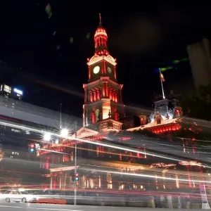 Print of Sydney Town Hall at Night Print of Sydney Town Hall at Night