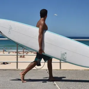 Australia Weather Heat Print: A Surfer at Bondi Beach Australia Weather Heat Print: A Surfer at Bondi Beach