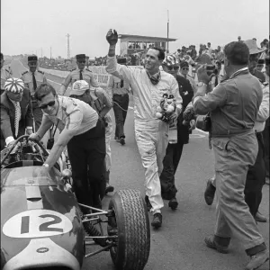 Print of Jack Brabham winning the 1966 French Grand Prix