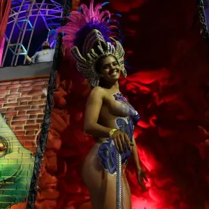 Print of a samba dancer at the Sao Paulo Carnival Print of a samba dancer at the Sao Paulo Carnival