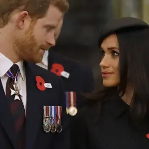 Print of Prince Harry and Meghan Markle at Anzac Day Service Print of Prince Harry and Meghan Markle at Anzac Day Service