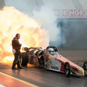 Print of a jet-powered dragster at the Fast Show event Print of a jet-powered dragster at the Fast Show event