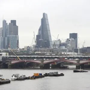 Print of London's Blackfriars Bridge along the River Thames Print of London's Blackfriars Bridge along the River Thames