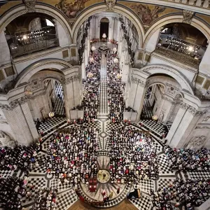 Print of Queen Elizabeth II's 90th birthday service at St Pauls Cathedral Print of Queen Elizabeth II's 90th birthday service at St Pauls Cathedral