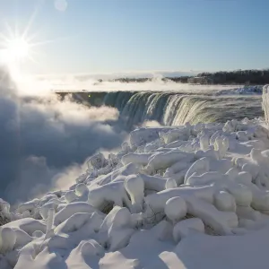 Print of Horseshoe Falls in Winter Steam