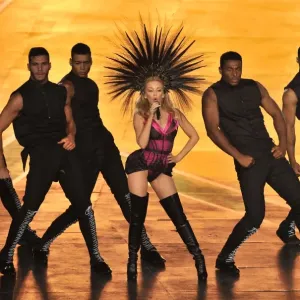 Print of Kylie Minogue at 2014 Commonwealth Games Closing Ceremony Print of Kylie Minogue at 2014 Commonwealth Games Closing Ceremony