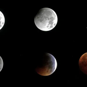 Print of a Super Blue Blood Moon Eclipse