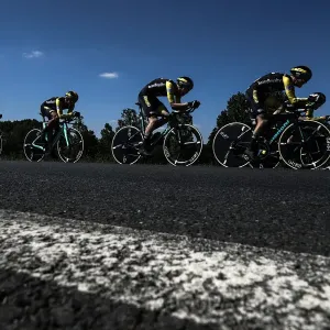 Print of Cyclists in Team Time Trial Print of Cyclists in Team Time Trial