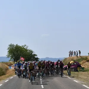 Print of cyclists in a pack during the 2019 Tour de France Print of cyclists in a pack during the 2019 Tour de France