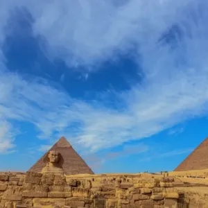 Print of Giza Pyramids and the Sphynx