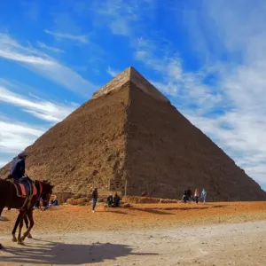 Egyptian Rider near Khafre Pyramid Print
