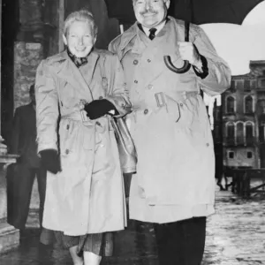 Print of Ernest Hemingway in Venice with Mary Welsh, 1948