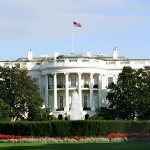 Print of the White House from the south side in Washington, DC Print of the White House from the south side in Washington, DC