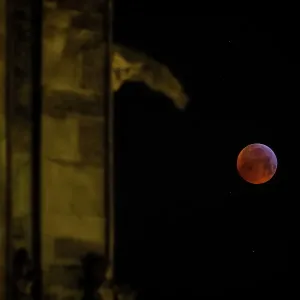 Print of a Total Lunar Eclipse over Central France