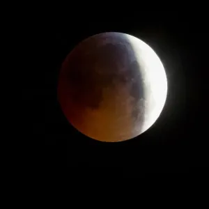 Print of a Total Lunar Eclipse over Central France